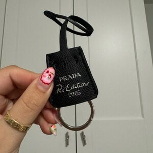 Prada Leather Keychain Nylon Bag